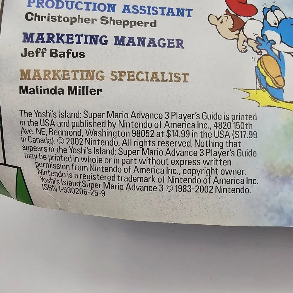 Yoshi’s Island Super Mario Advance 3 Official Player’s Guide Nintendo Power GBA